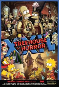 Wie jedes Jahr gibt es auch zur 24. Treehouse of Horror-Folge wieder ein eigenes Poser-Motiv.