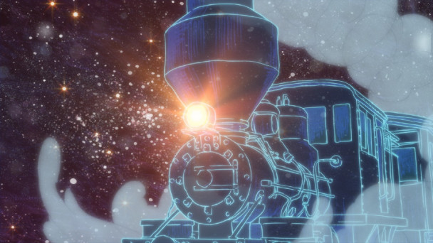 Die galaktische Eisenbahn spielt in der Fantasie von Junpei und Kanta eine wichtige Rolle.